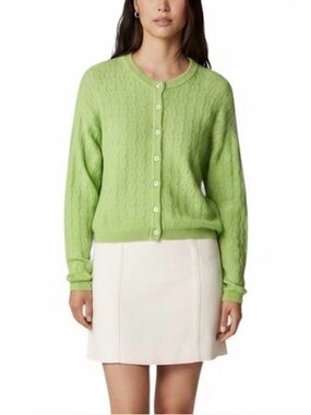 J. Crew SUPER SOFT Pointelle Bubble Hem Alpaca blend Cardigan Sweater NWT XL